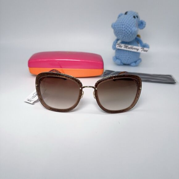 Kate Spade Women Sunglasses Scottie OCW7 Butterfly Brown Gradient Gold Glitter main image 5